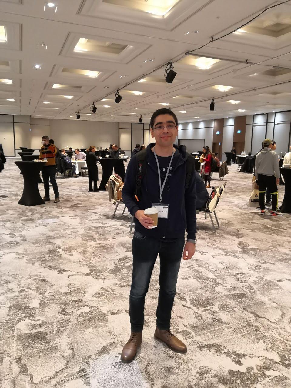 Soheil Khodayari offstage at CCS 2019 conference in London, UK.