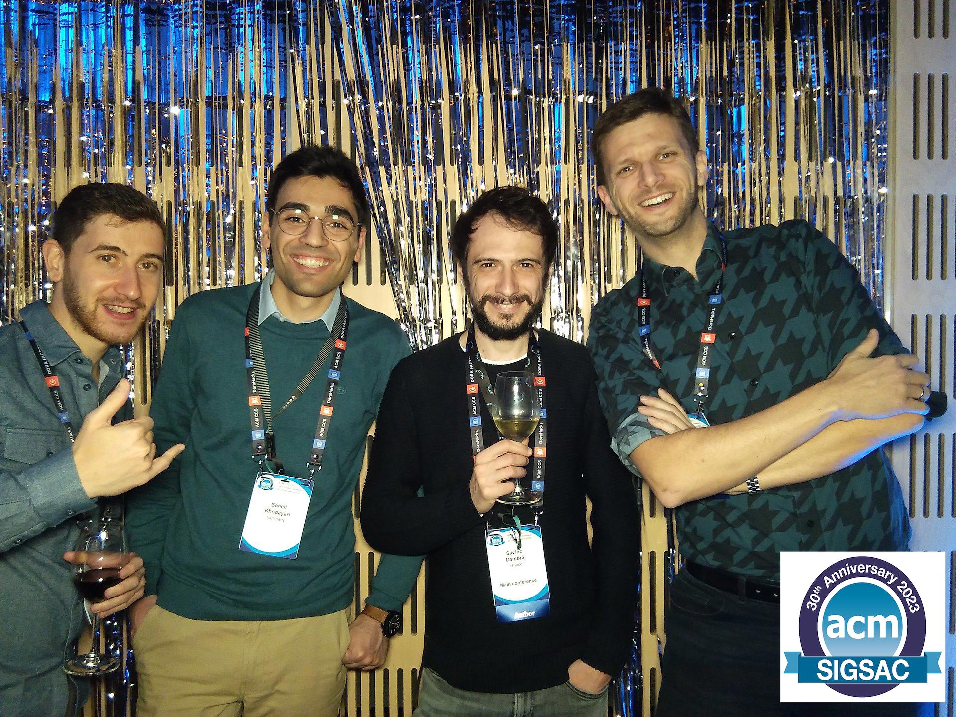 Photo with the TESTABLE team at ACM CCS 2023, Copenhagen, Denmark.