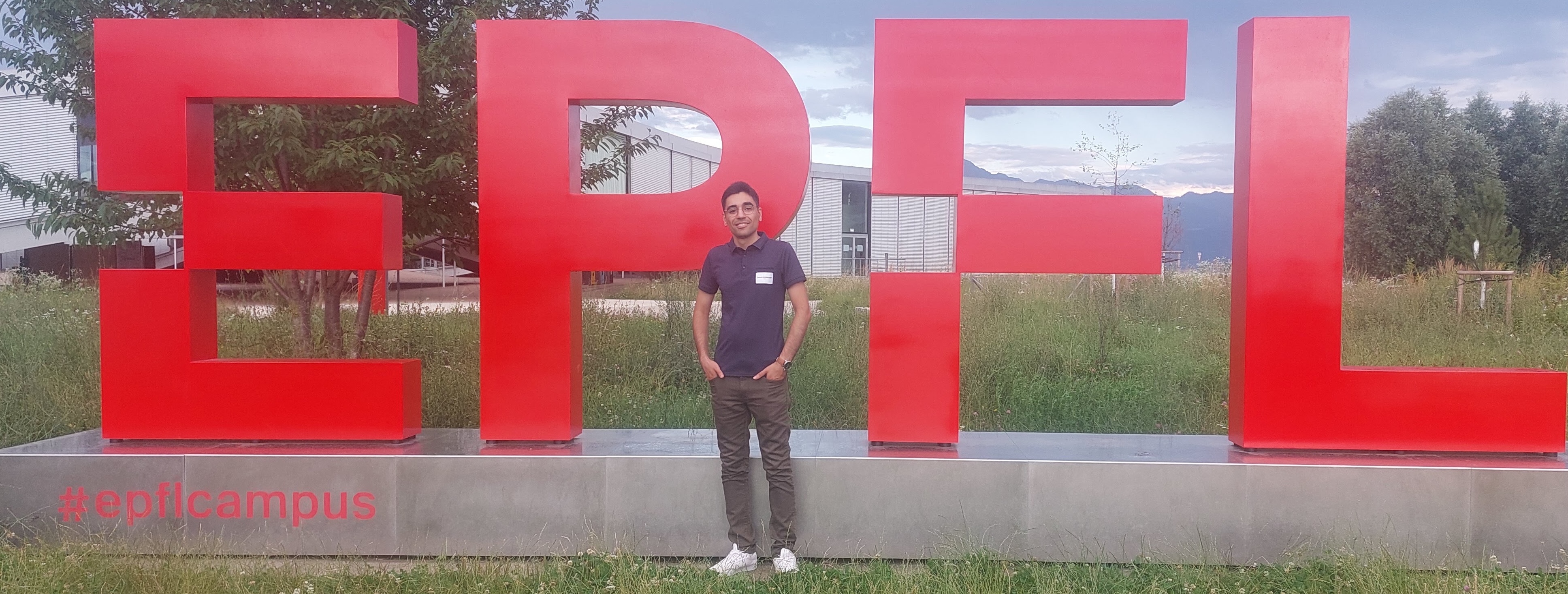 Soheil Khodayari off stage at EPFL Campus.